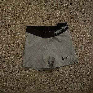 grey nike pro shorts
